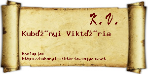 Kubányi Viktória névjegykártya
